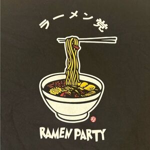 Fruit of the Loom Black “Ramen Party” Cotton Tee